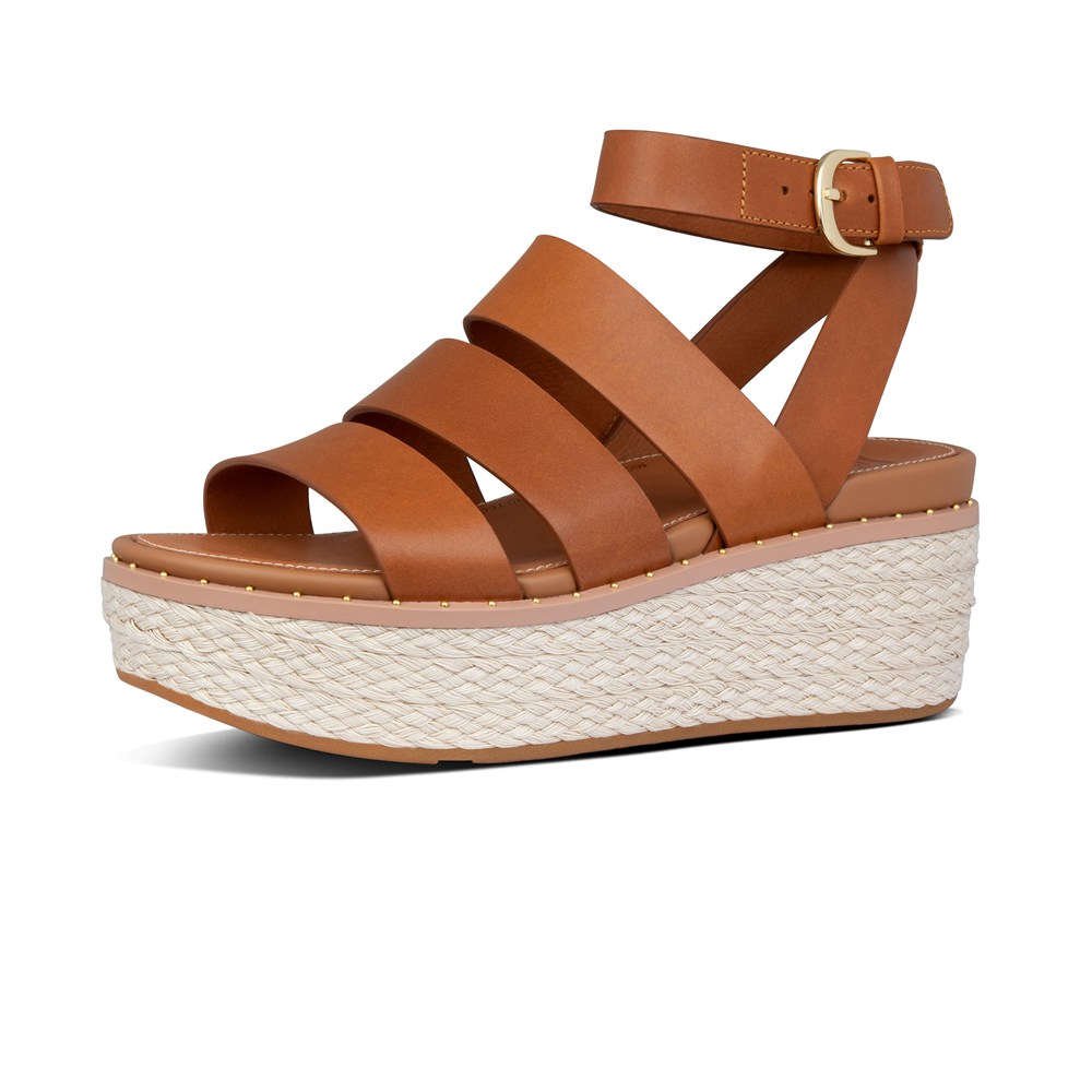 Fitflop Womens Wedge - Eloise Espadrille Sandals - Brown - 093-GWAXZR